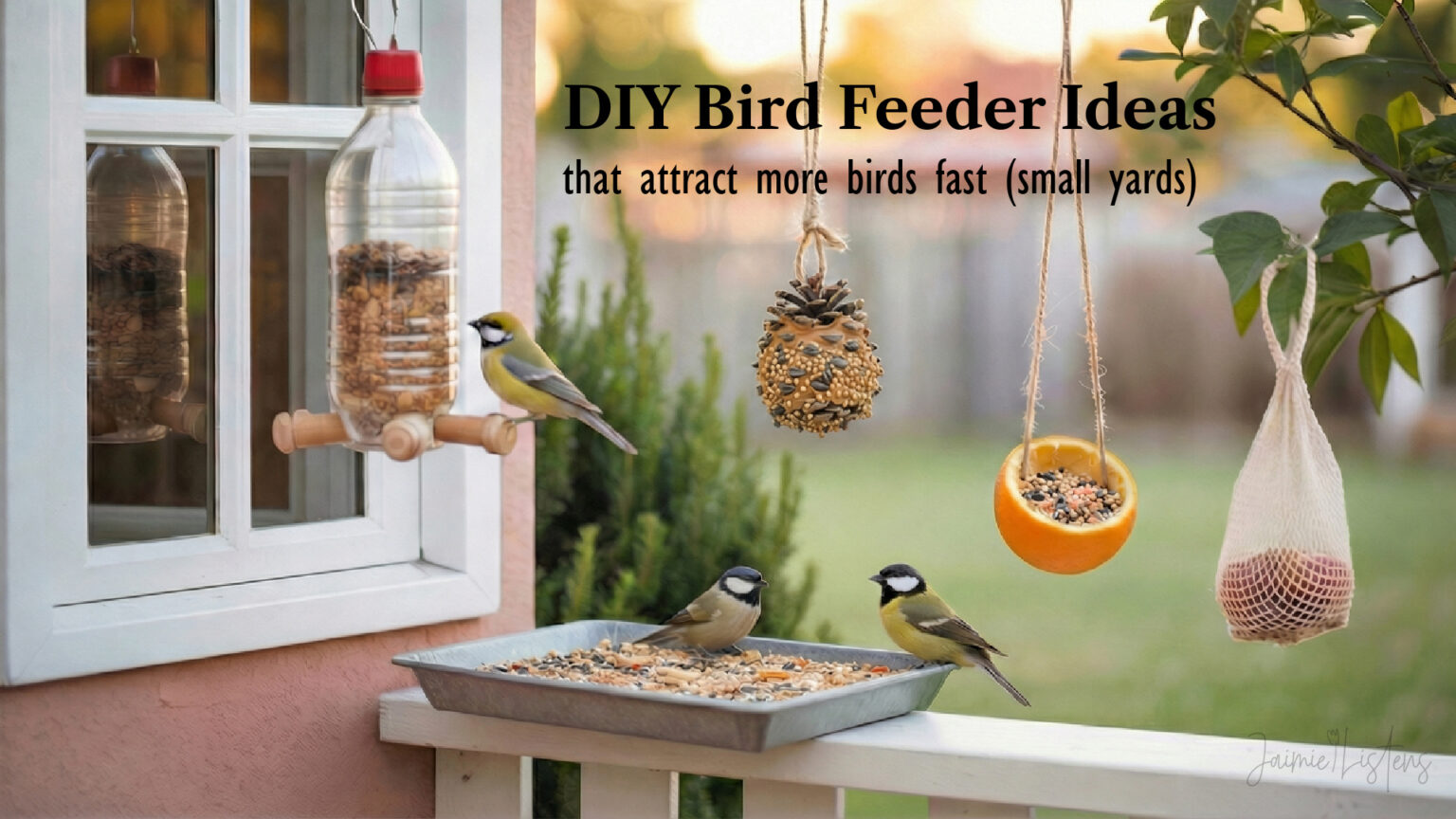 DIY Bird Feeder Ideas That Attract More Birds Fast (Small Yards)