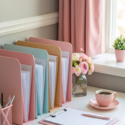organized documents in a home office system