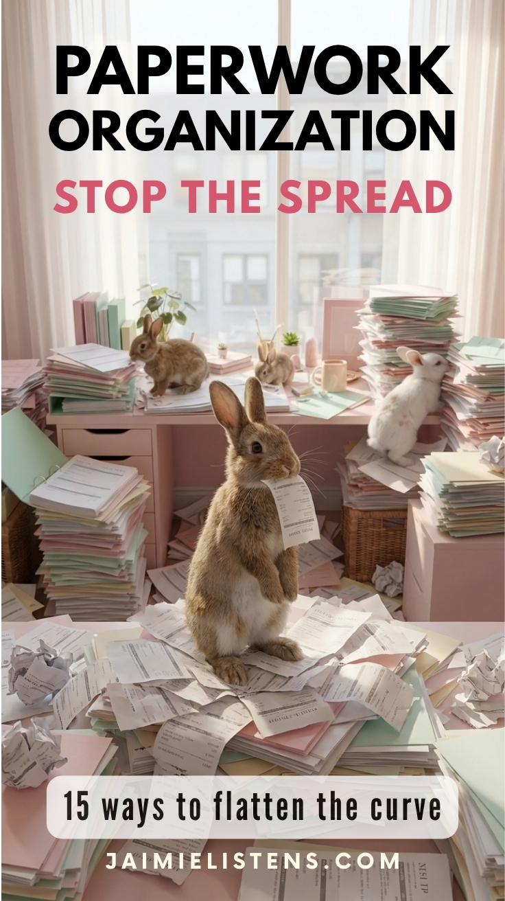 Picture of receipts and rabbits getting out of control and how to stop the spread and growth of paperwork.